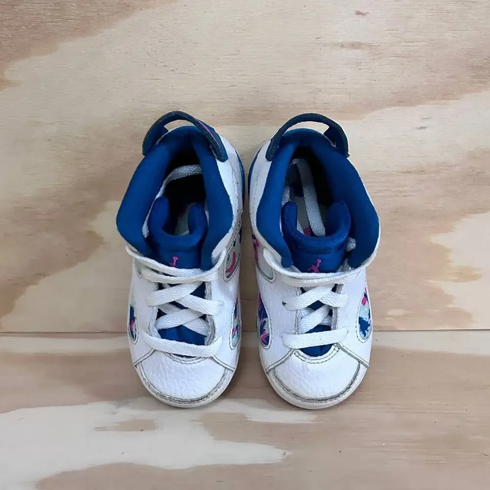 Nike - Jordan 6 Retro - Sneakers - White/Blue - Kids Baby - 7C - 645127-153
